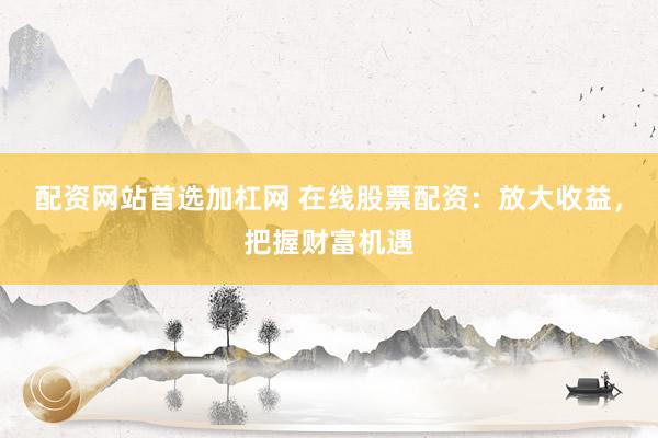 配资网站首选加杠网 在线股票配资：放大收益，把握财富机遇